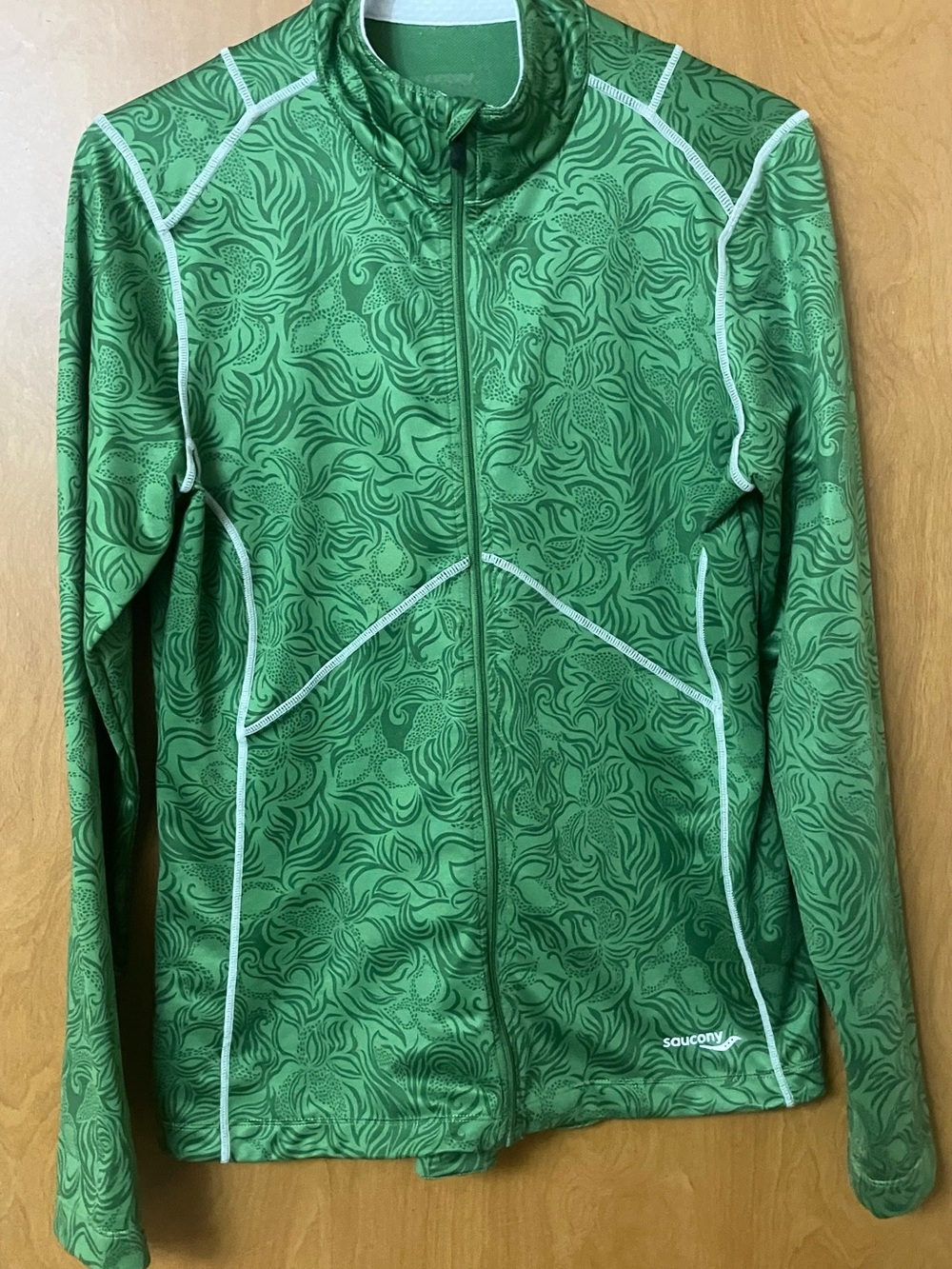 Saucony Women's Green Lightweight Hiking Gym Full Zip Jacket Size Large